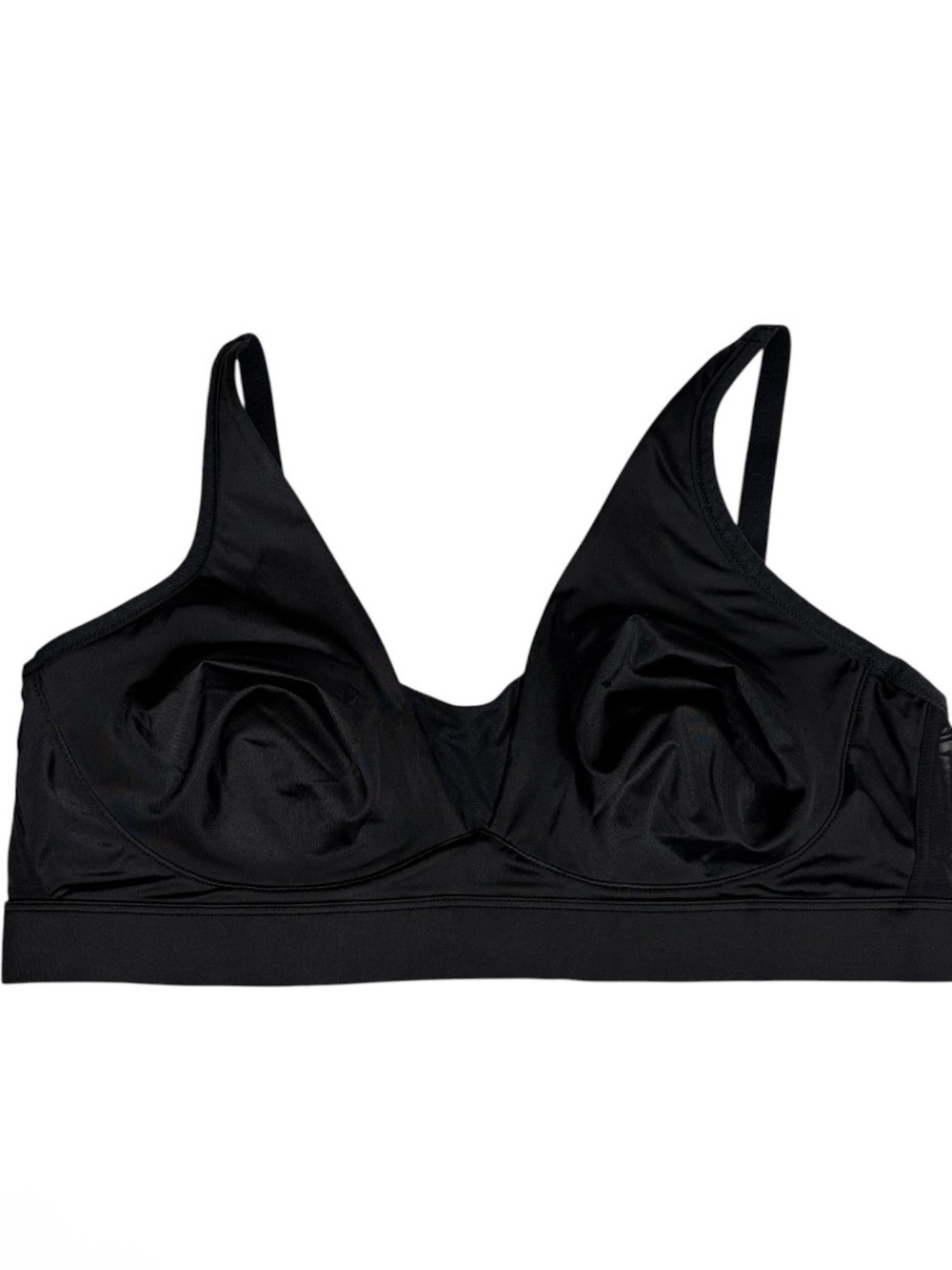 Jockey black nylon mesh panel soft cup bra size XL